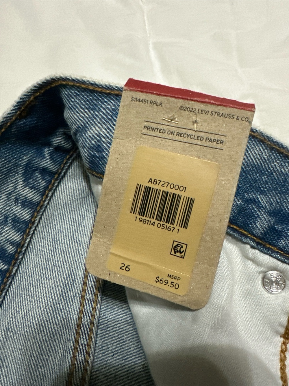 Levi's Light Blue Denim Skirt with Patch Logo - Picture 10 of 13